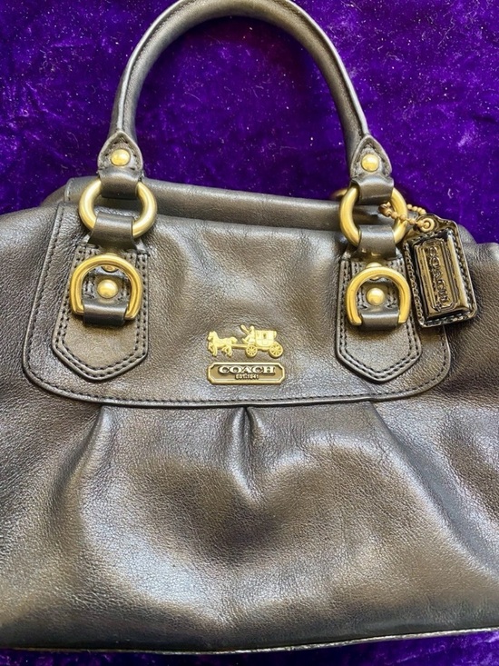 Coach Handbags - Vintage Coach Madison Sabrina Satchel Shoulder Bag Black Leather Gold Hardware